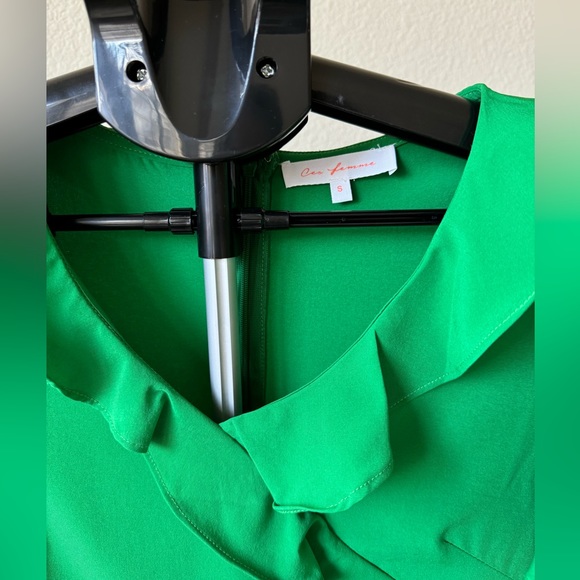 Dresses & Skirts - V-Neck Solid Ruffle Detail Midi Dress